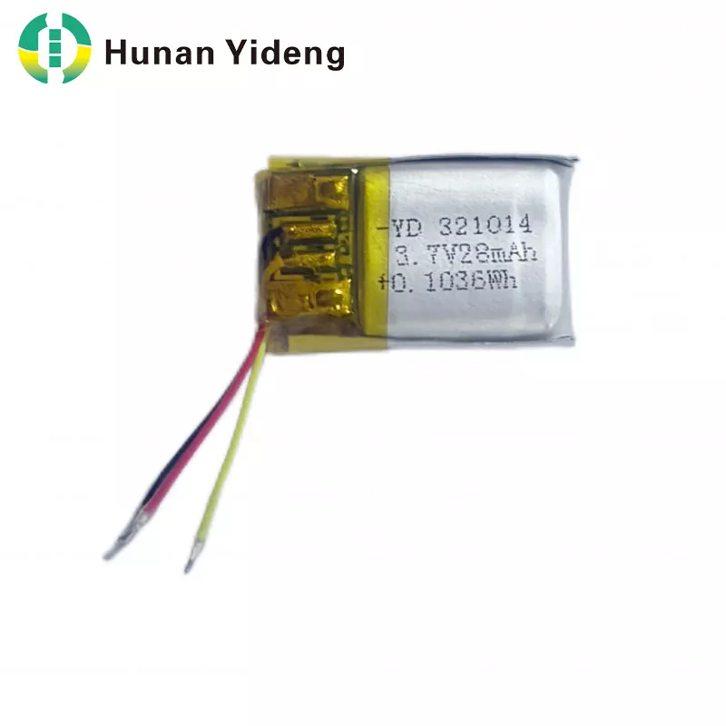 321014 28mah 3.7V 충전식 소형 각형 배터리