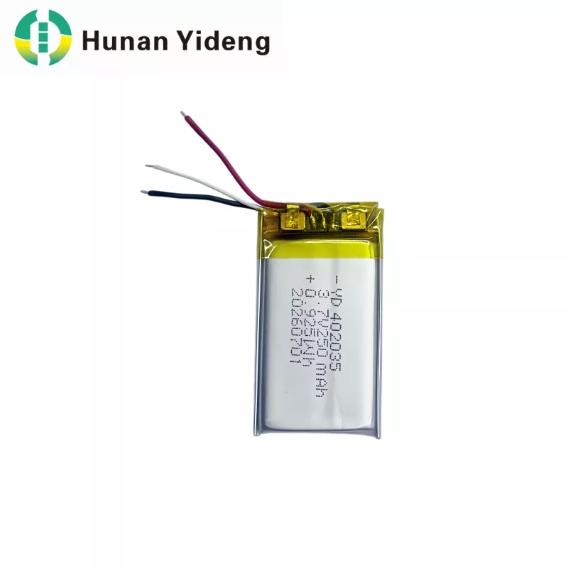 402035 3.7v 250mAh VR 스마트 카메라 리튬 폴리머 배터리